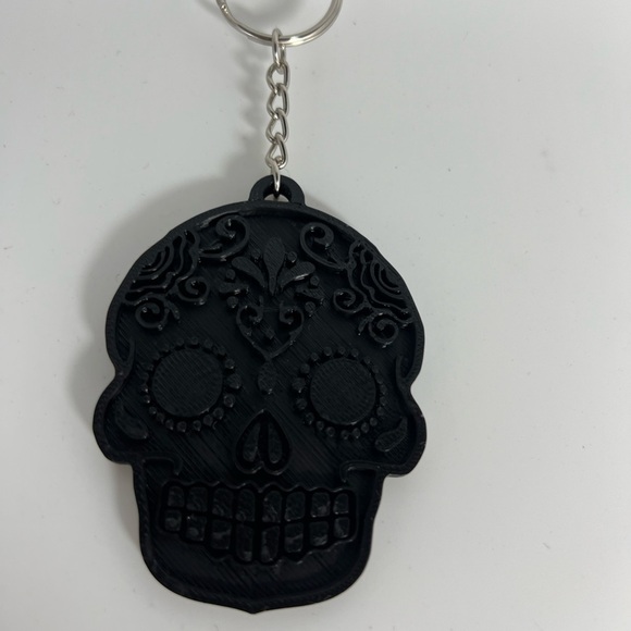 3D Printed Day of the Dead Sugar Skull Keychains - Picture 2 of 4